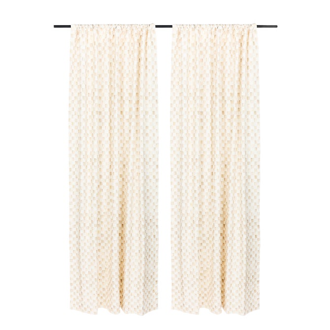 Mocha Check 84" Curtain Panel image number 0