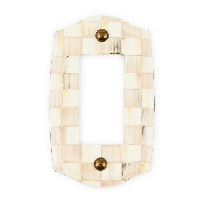 Mocha Check Single Rocker Switch Plate image number 1