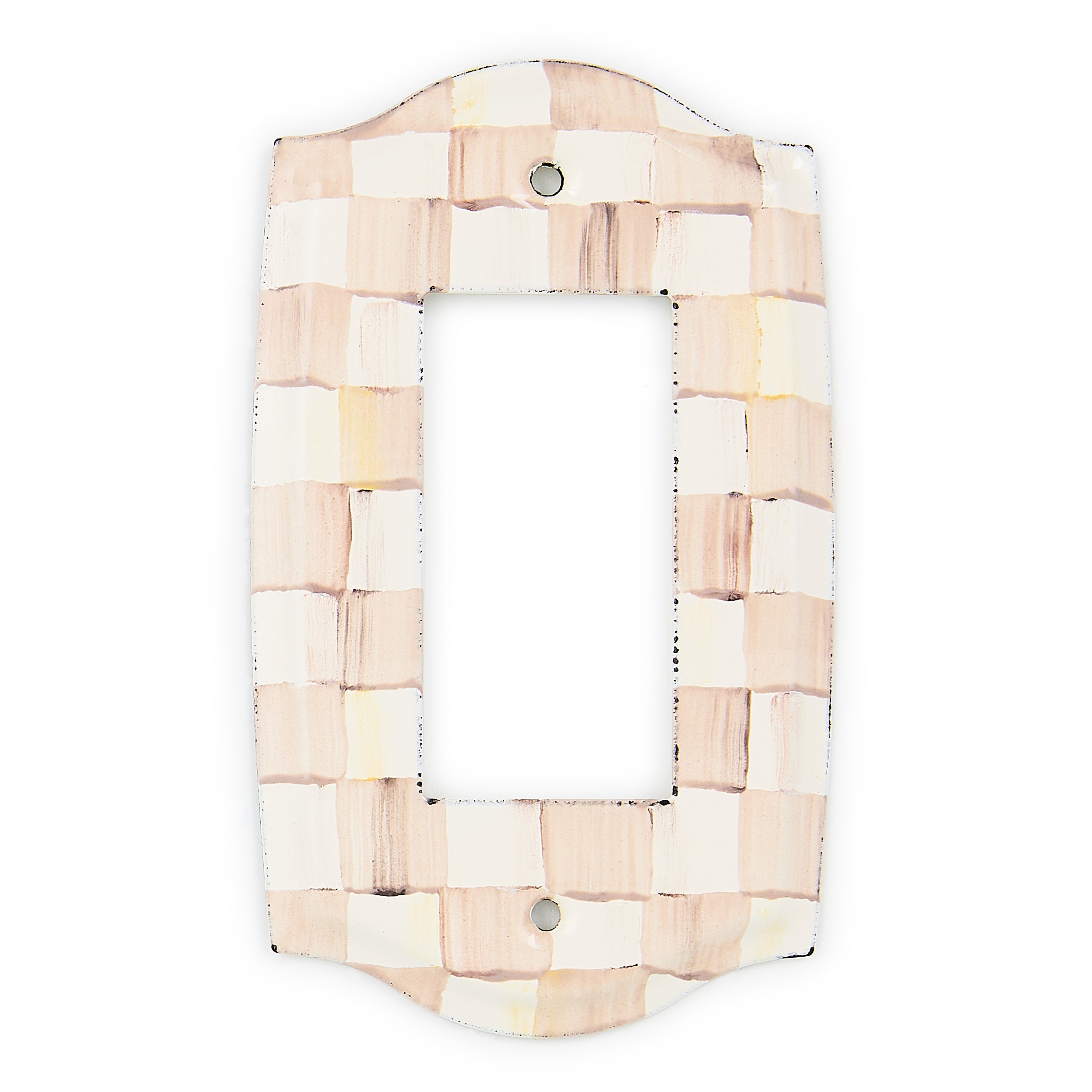 MacKenzie-Childs | Mocha Check Single Rocker Switch Plate