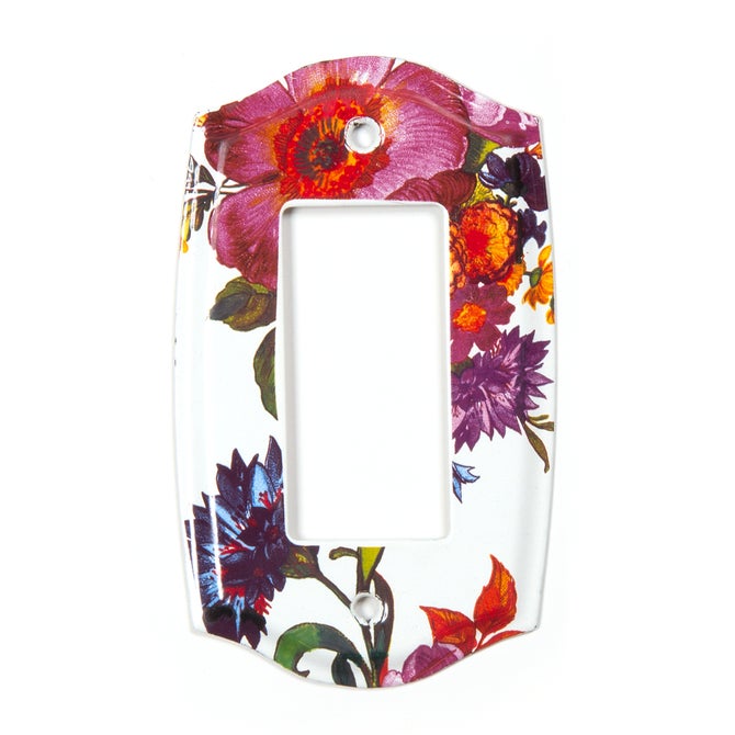 White Flower Market Enamel Switch Plate - Single Rocker image number 0