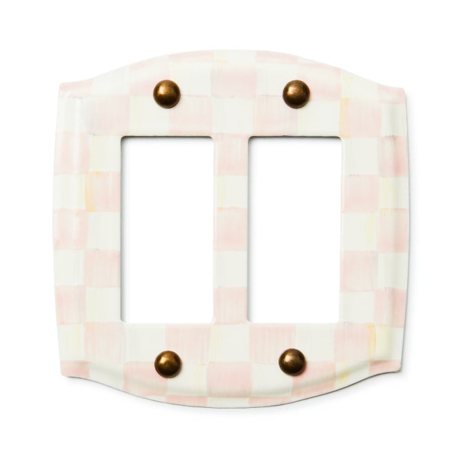 Rosy Check Double Rocker Switch Plate image number 1