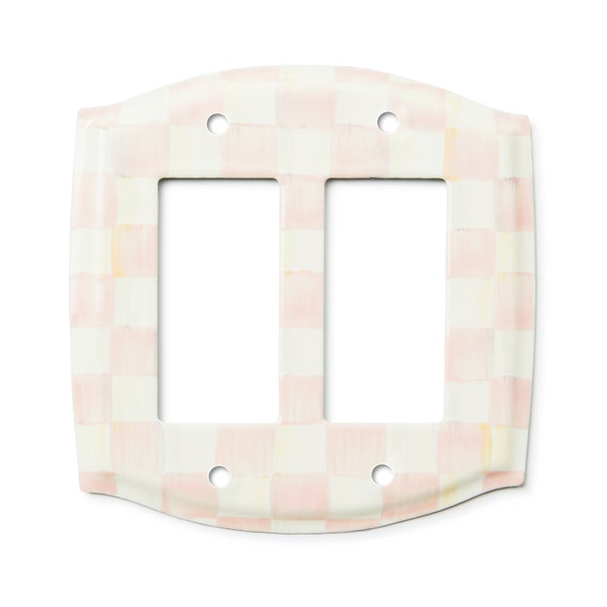 Rosy Check Double Rocker Switch Plate image number 0