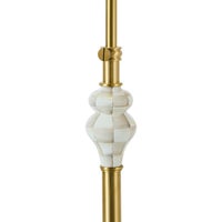 Mocha Check Farmhouse Floor Lamp