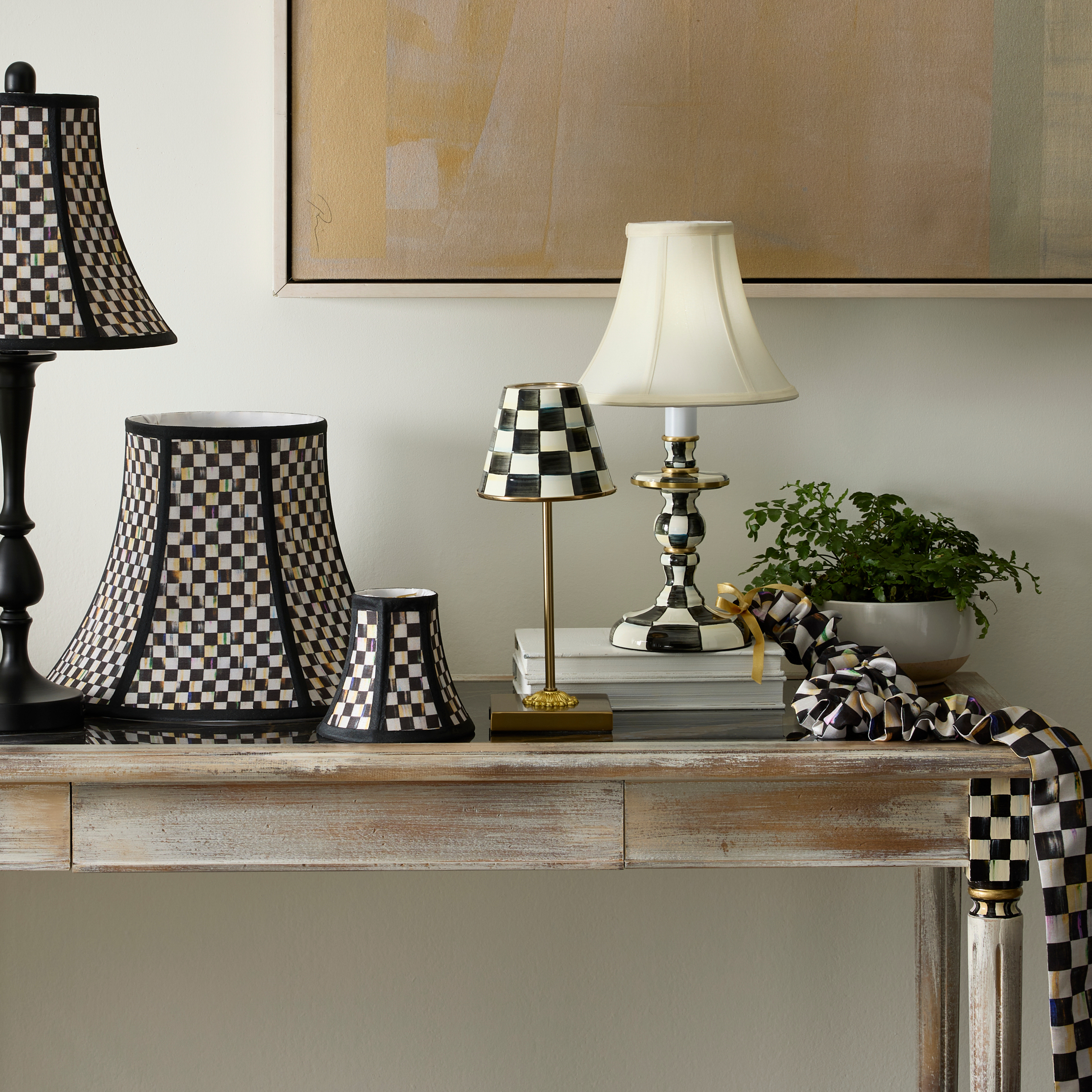 MacKenzie-Childs | Courtly Check LED Rechargeable Cafe Table Lamp