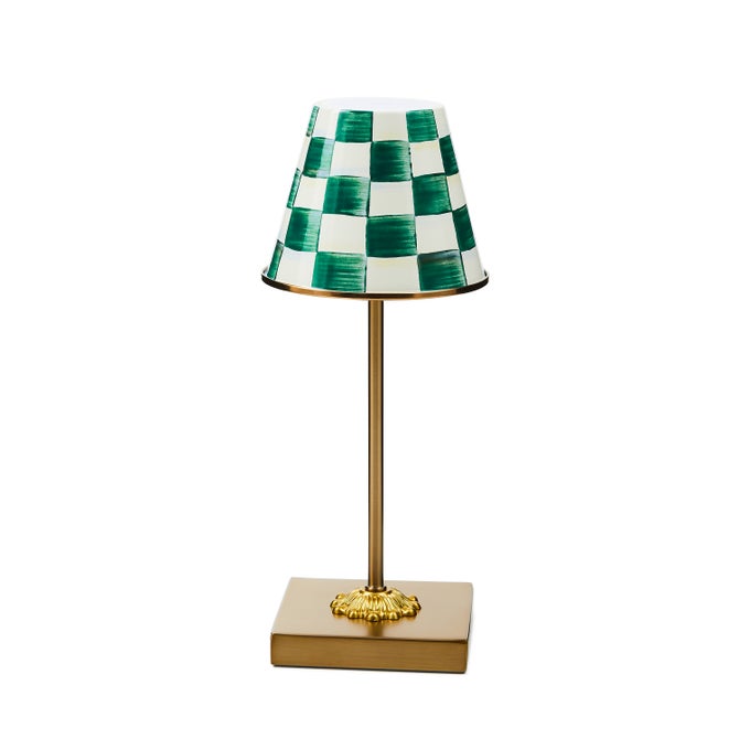 Emerald Check LED Rechargeable Cafe Table Lamp image number 0