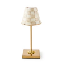 Mocha Check LED Rechargeable Cafe Table Lamp
