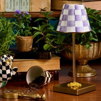Violet Check LED Rechargeable Cafe Table Lamp