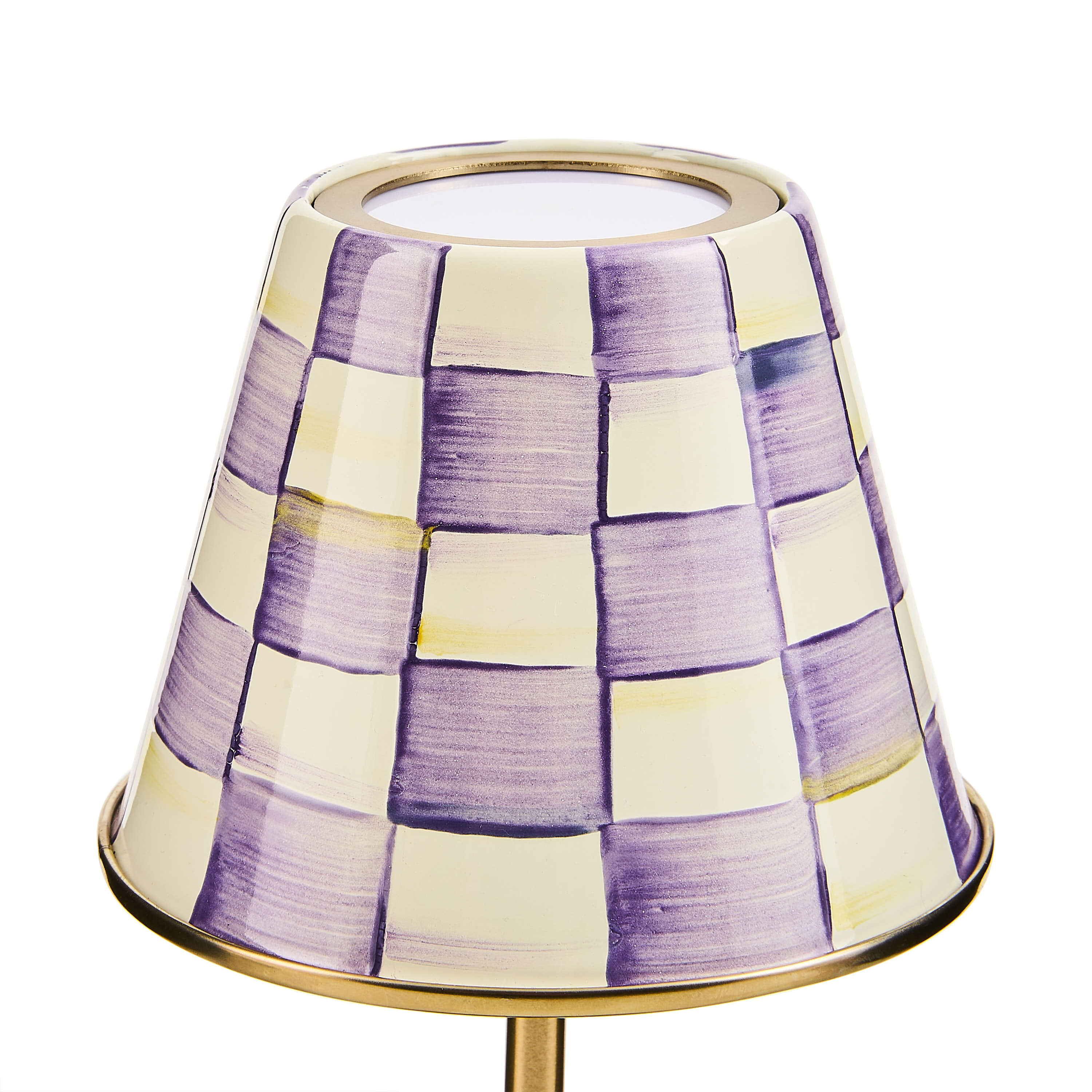MacKenzie-Childs | Violet Check LED Rechargeable Cafe Table Lamp