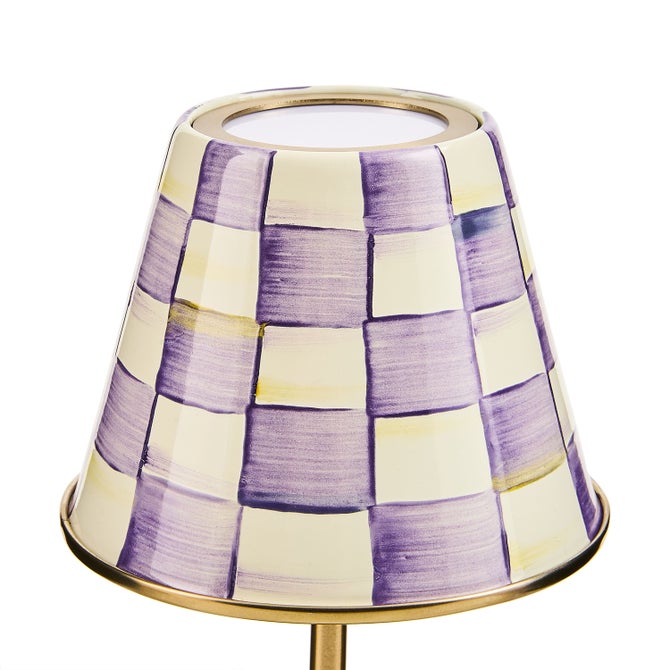 Violet Check LED Rechargeable Cafe Table Lamp image number 3