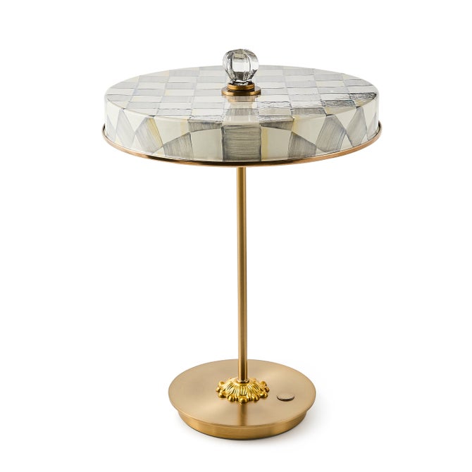 Sterling Check LED Rechargeable Disk Table Lamp image number 0