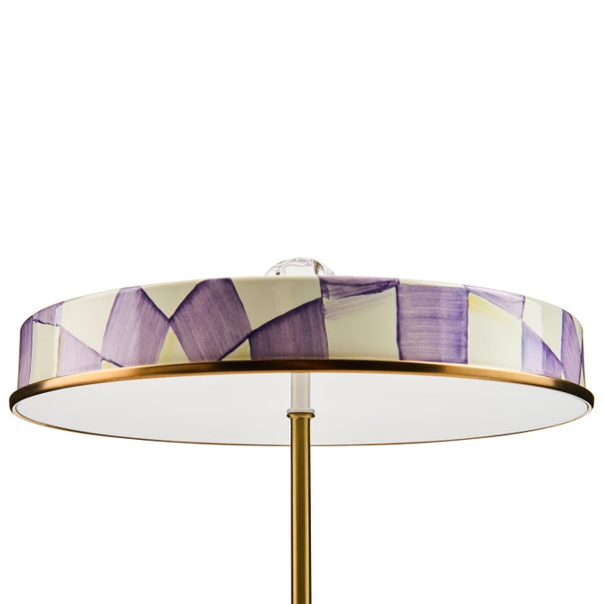 Violet Check LED Rechargeable Disk Table Lamp image number 3