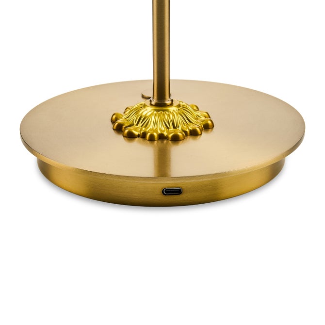 Violet Check LED Rechargeable Disk Table Lamp image number 4