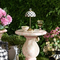 Courtly Check LED Rechargeable Dome Table Lamp