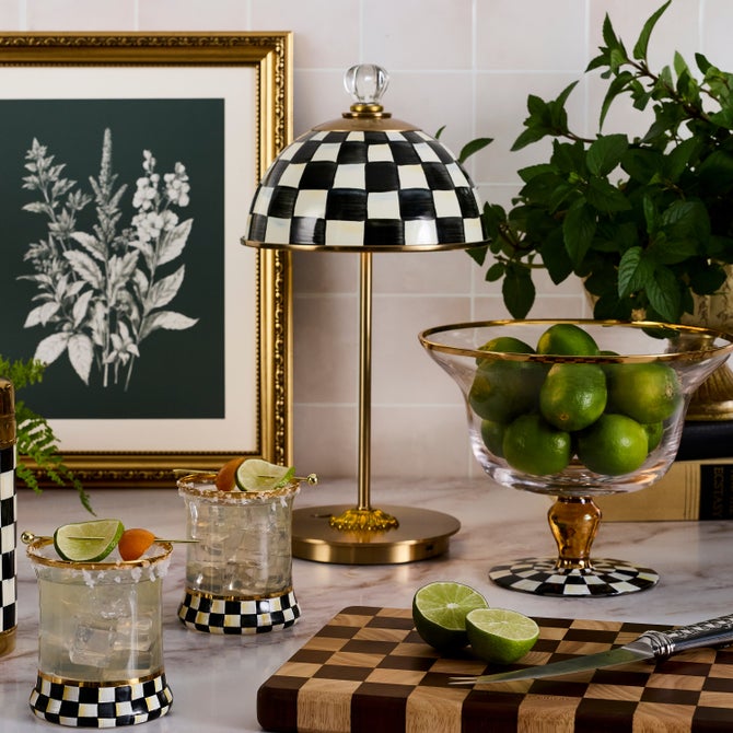 Courtly Check LED Rechargeable Dome Table Lamp image number 4