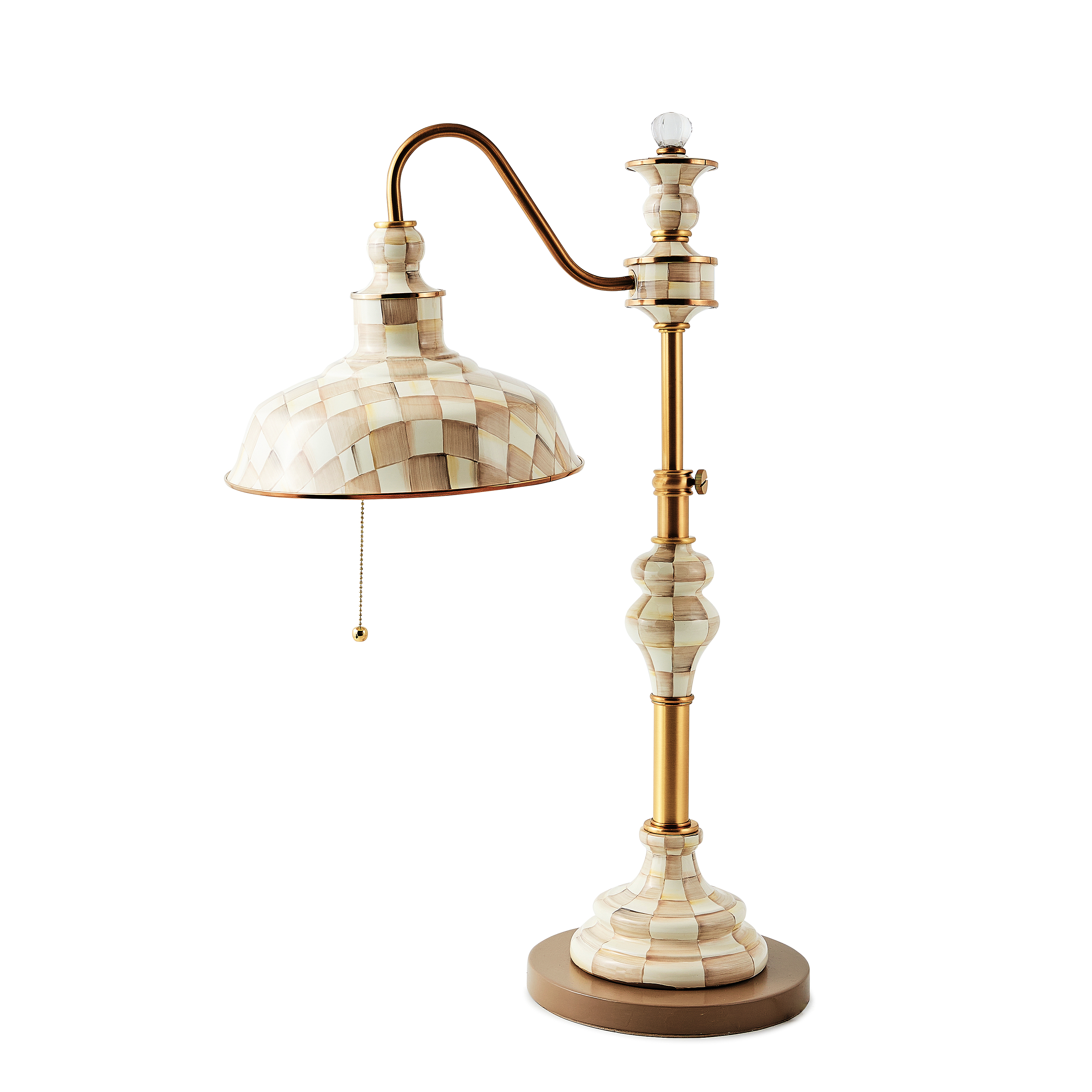 MacKenzie-Childs | Mocha Check Farmhouse Writer's Table Lamp
