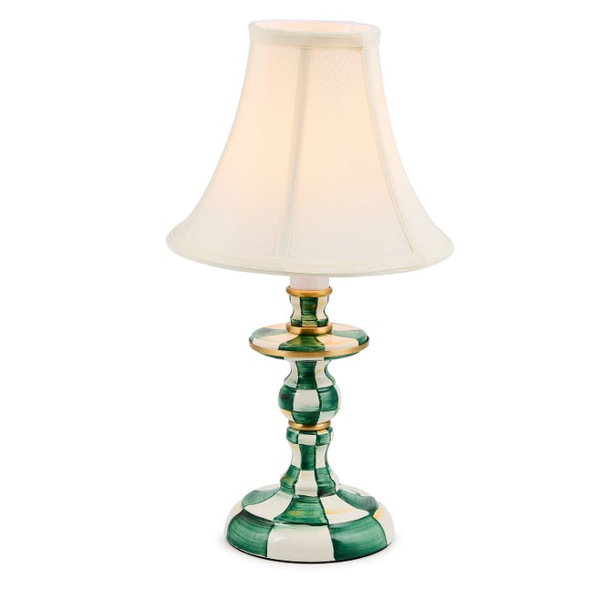 Emerald Check Candlestick Lamp image number 3