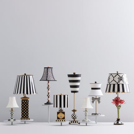 Sterling Check Candlestick Lamp