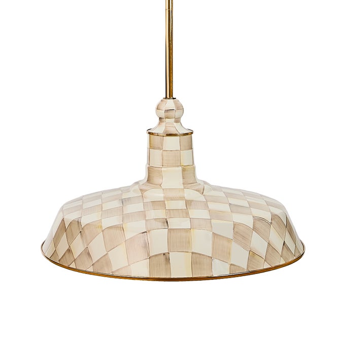 Mocha Check 18" Barn Pendant image number 0