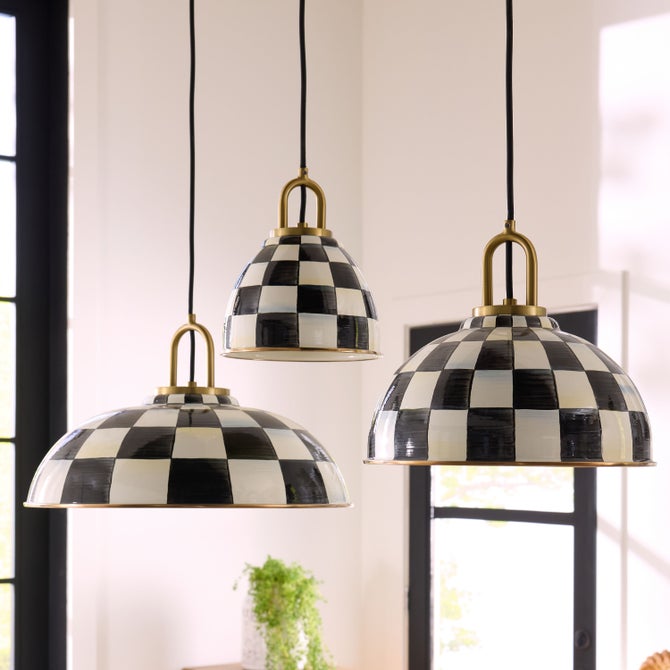 Courtly Check 12" Dome Pendant Lamp image number 1
