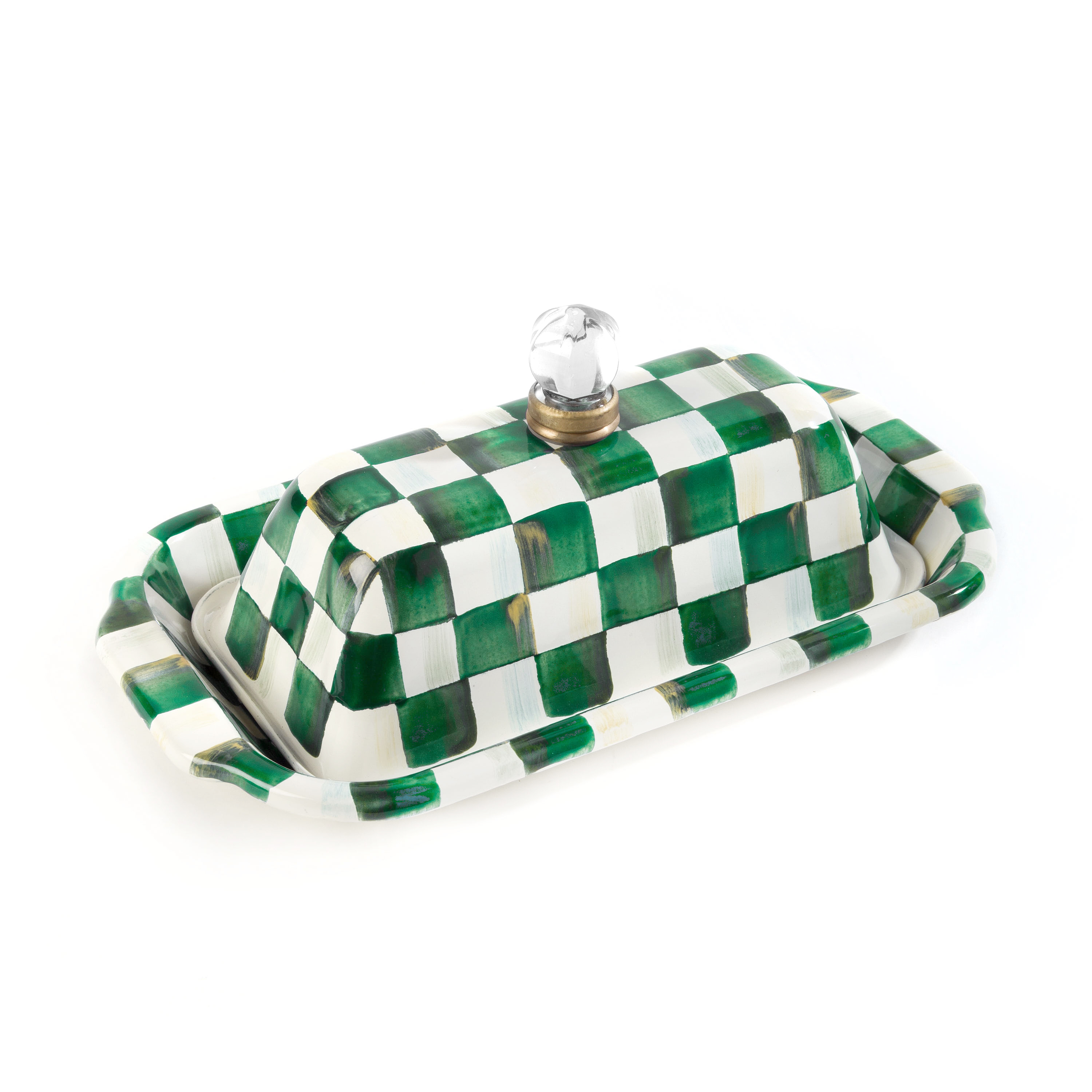 MacKenzie-Childs | Emerald Check Butter Box