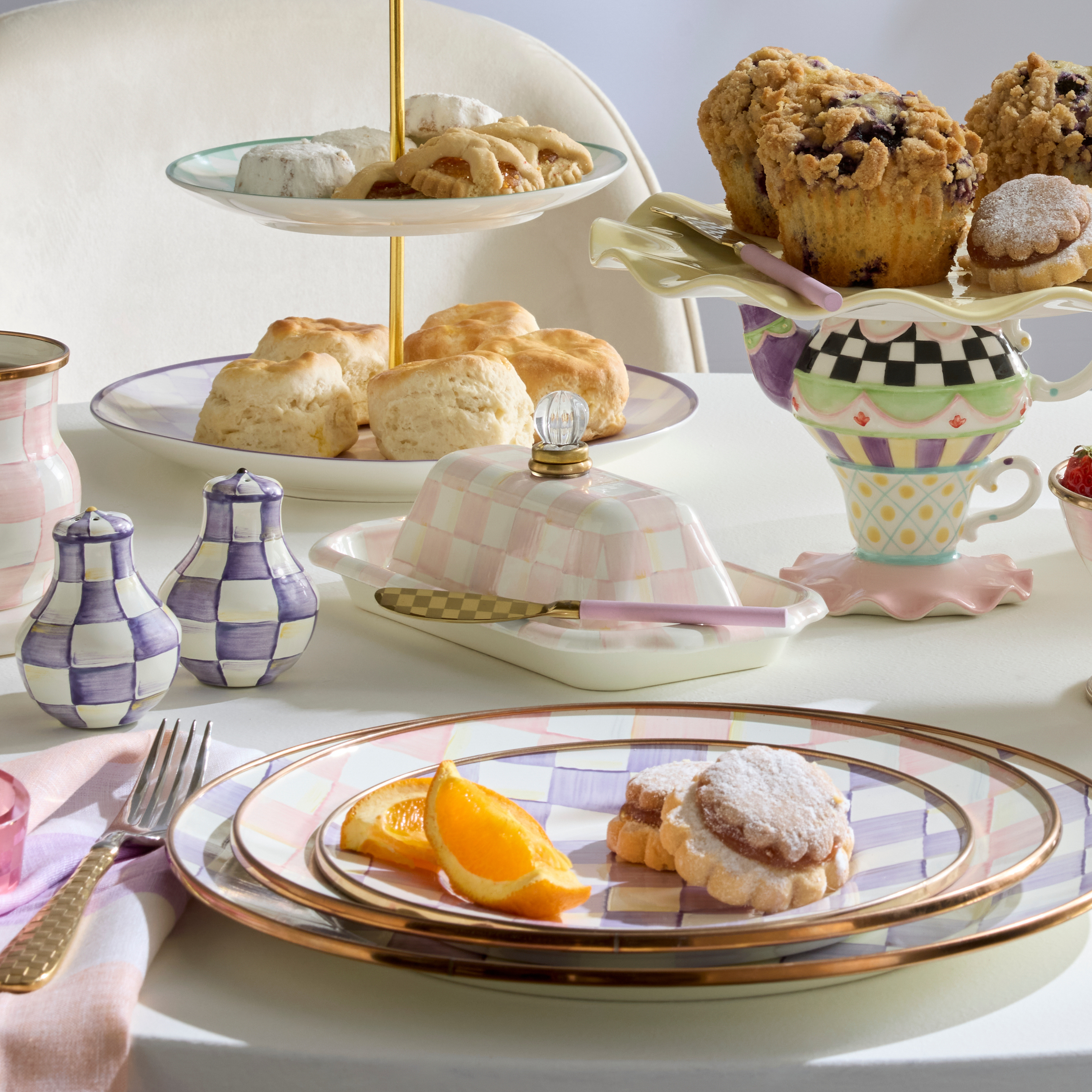 MacKenzie-Childs | Rosy Check Butter Box