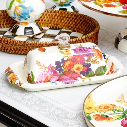 White Flower Market Butter Box
