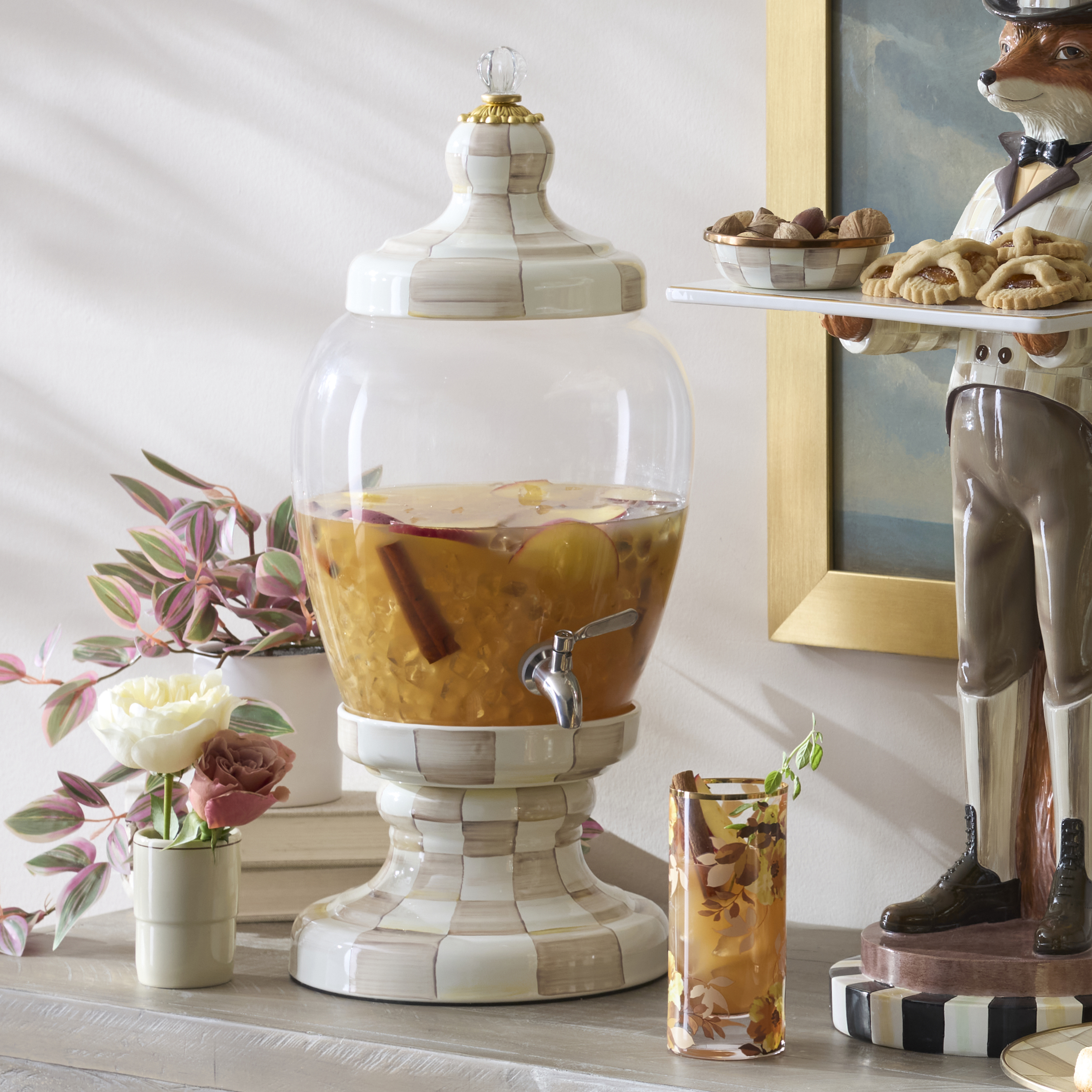 MacKenzie-Childs Mocha Check Beverage Hostess - Thumbnail 5
