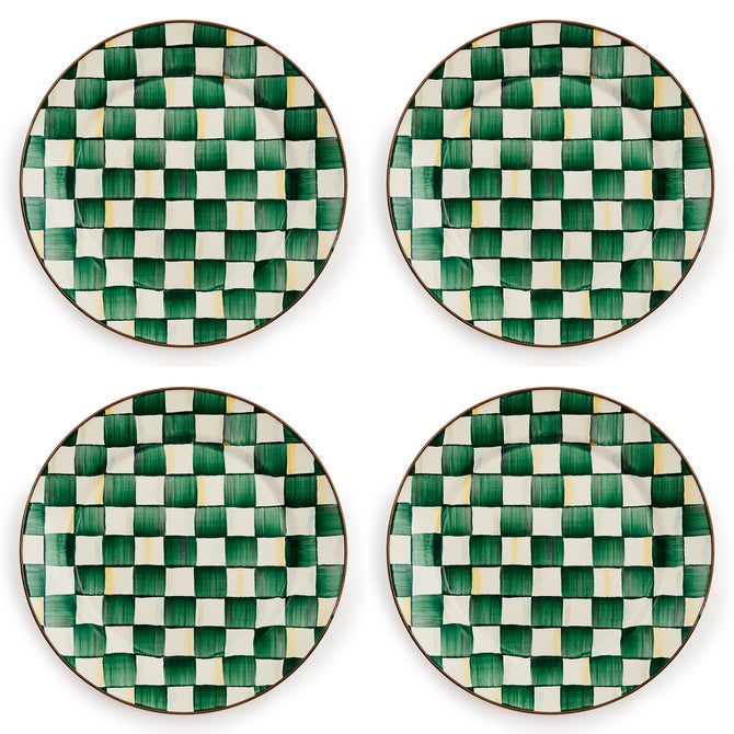 Emerald Check Chargers, Set of 4 image number 0