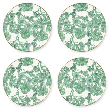 Emerald English Garden Chargers, Set of 4
