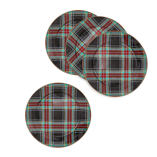 Tartan Black Charger, Set of 4 image number 2