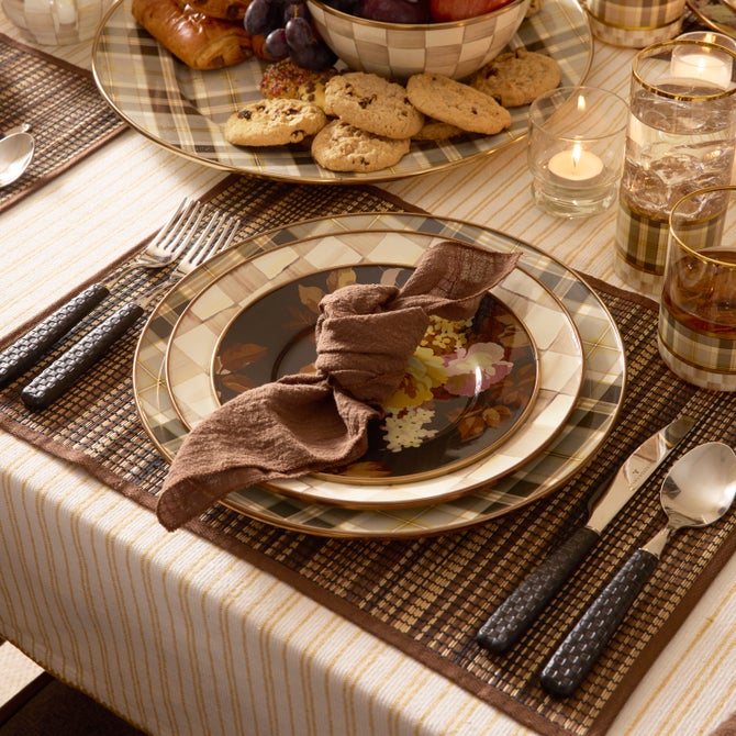 Tartan Mocha Charger Plate image number 1