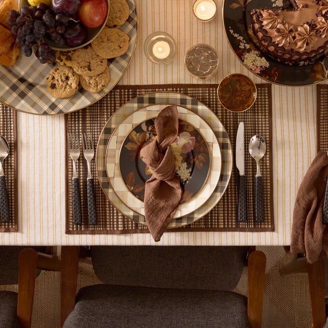 Tartan Mocha Charger Plate image number 2