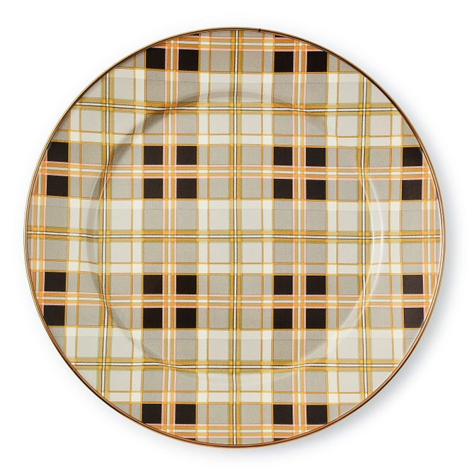 Tartan Mocha Charger Plate image number 0