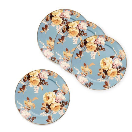 Wild Rose Slate Chargers, Set of 4