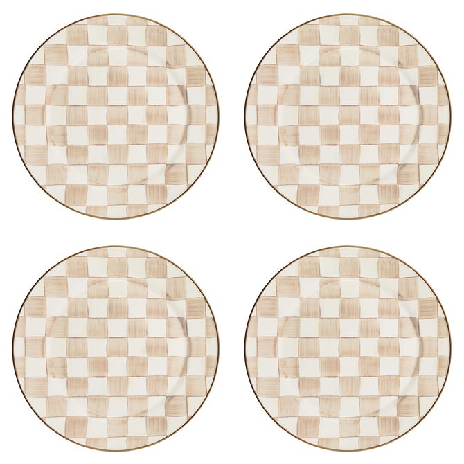 Mocha Check Chargers, Set of 4 image number 0