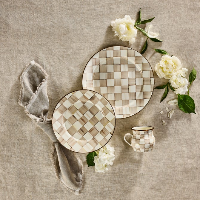 Mocha Check Enamel Dinnerware image number 2