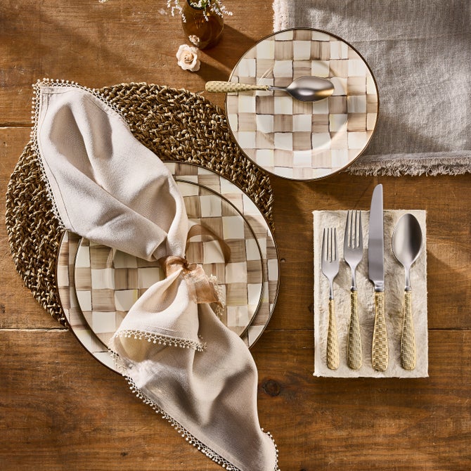 Mocha Check Enamel Dinnerware image number 7