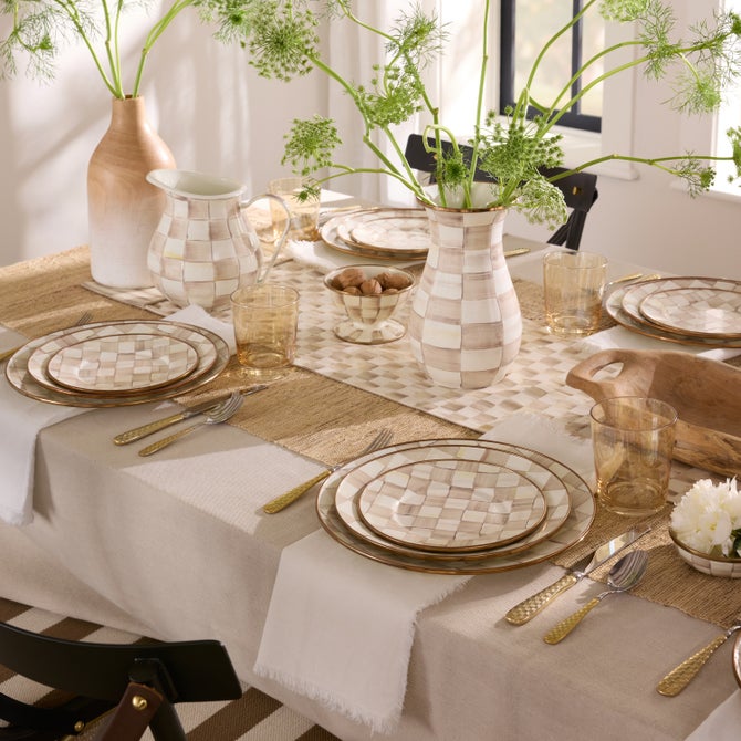 Mocha Check Enamel Dinnerware image number 8