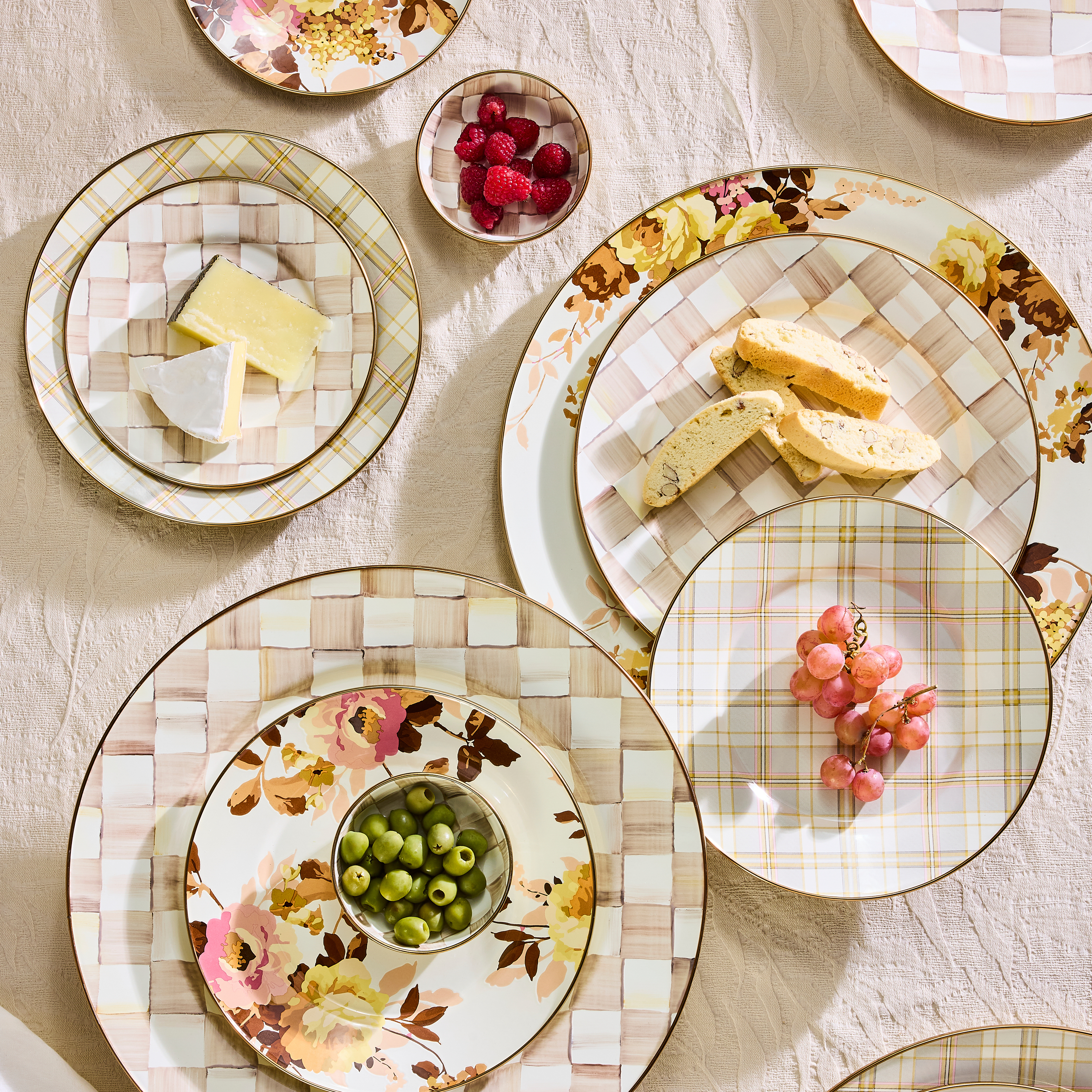 MacKenzie-Childs  Check クマ　お皿 MacKenzie-Childs | Mocha Check Charger/Plate