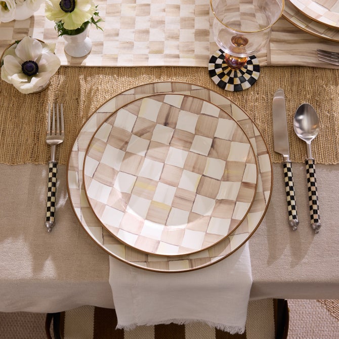 Mocha Check Enamel Dinnerware image number 10