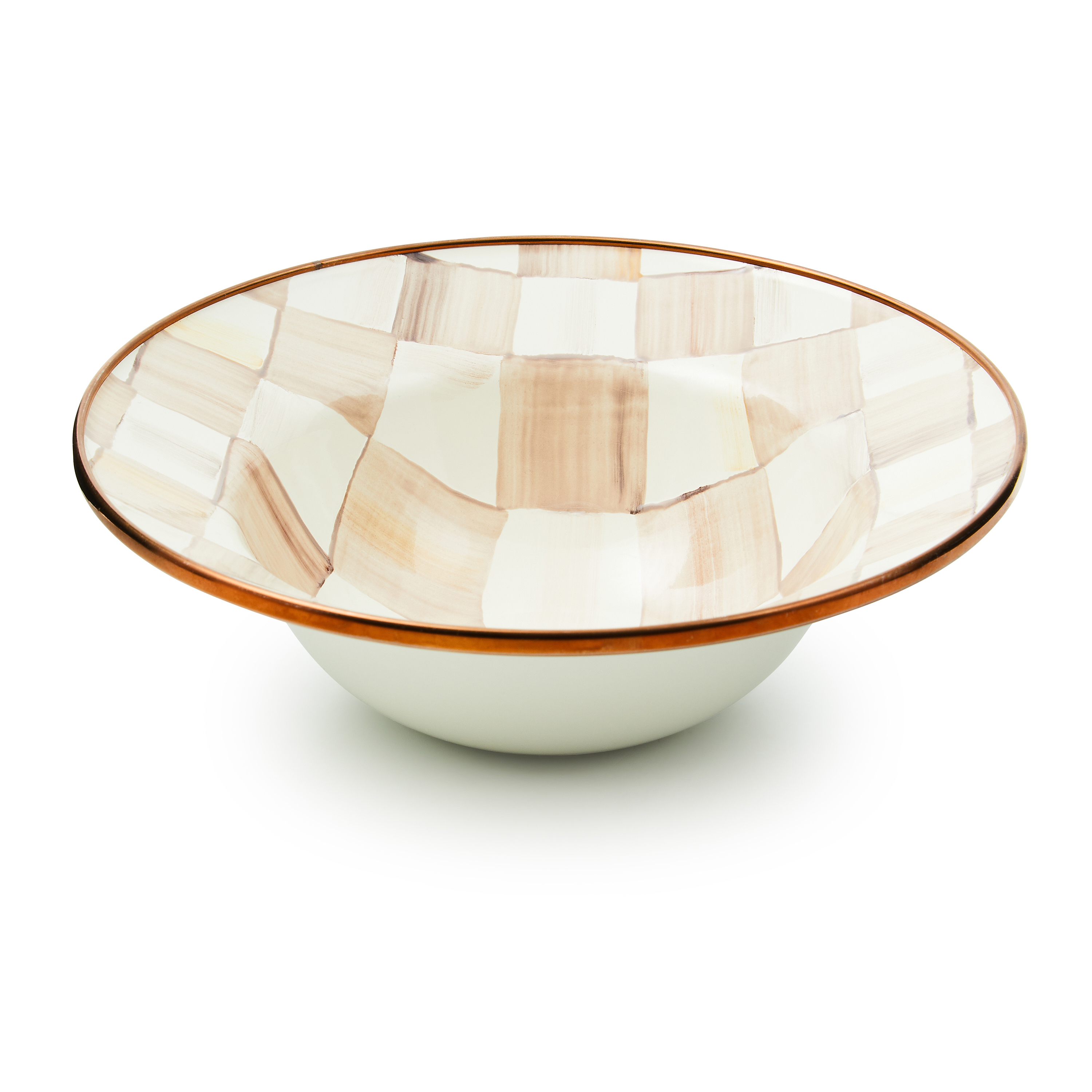 MacKenzie-Childs Mocha Check Breakfast Bowl - Thumbnail 2