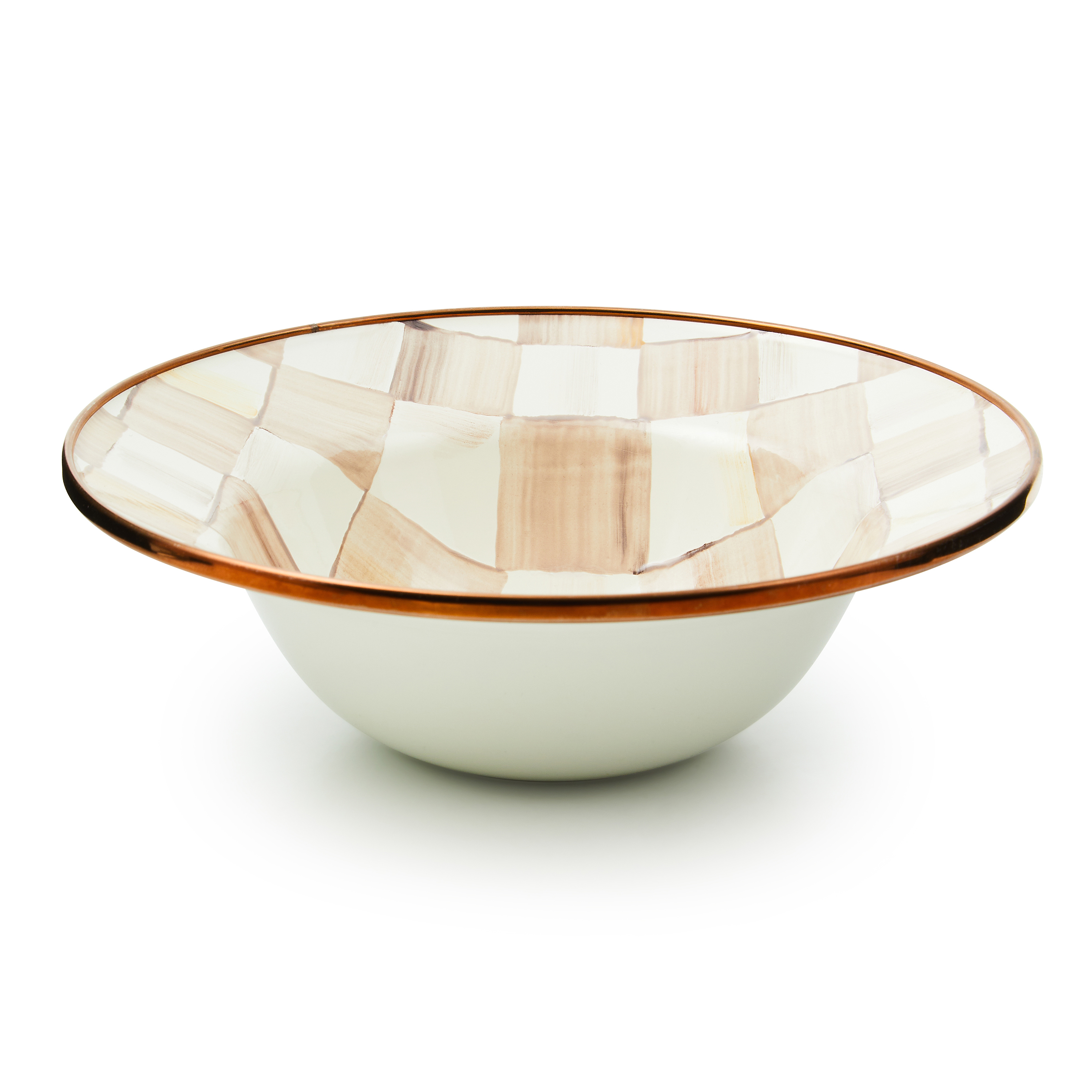 MacKenzie-Childs Mocha Check Breakfast Bowl