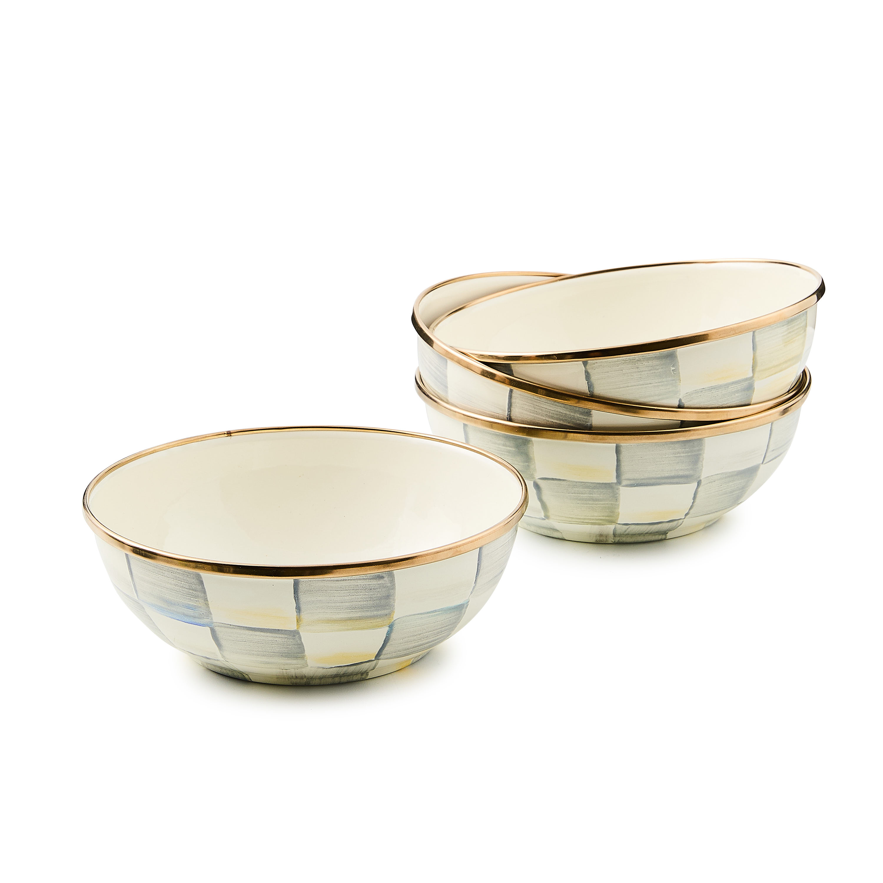 MacKenzie-Childs Sterling Check Bowls