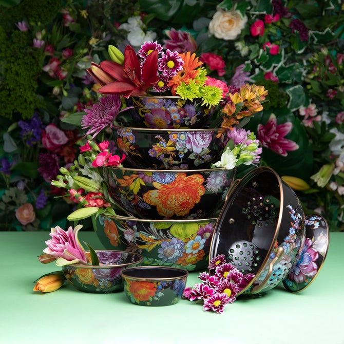 Flower Market Everyday Bowl - Black image number 1
