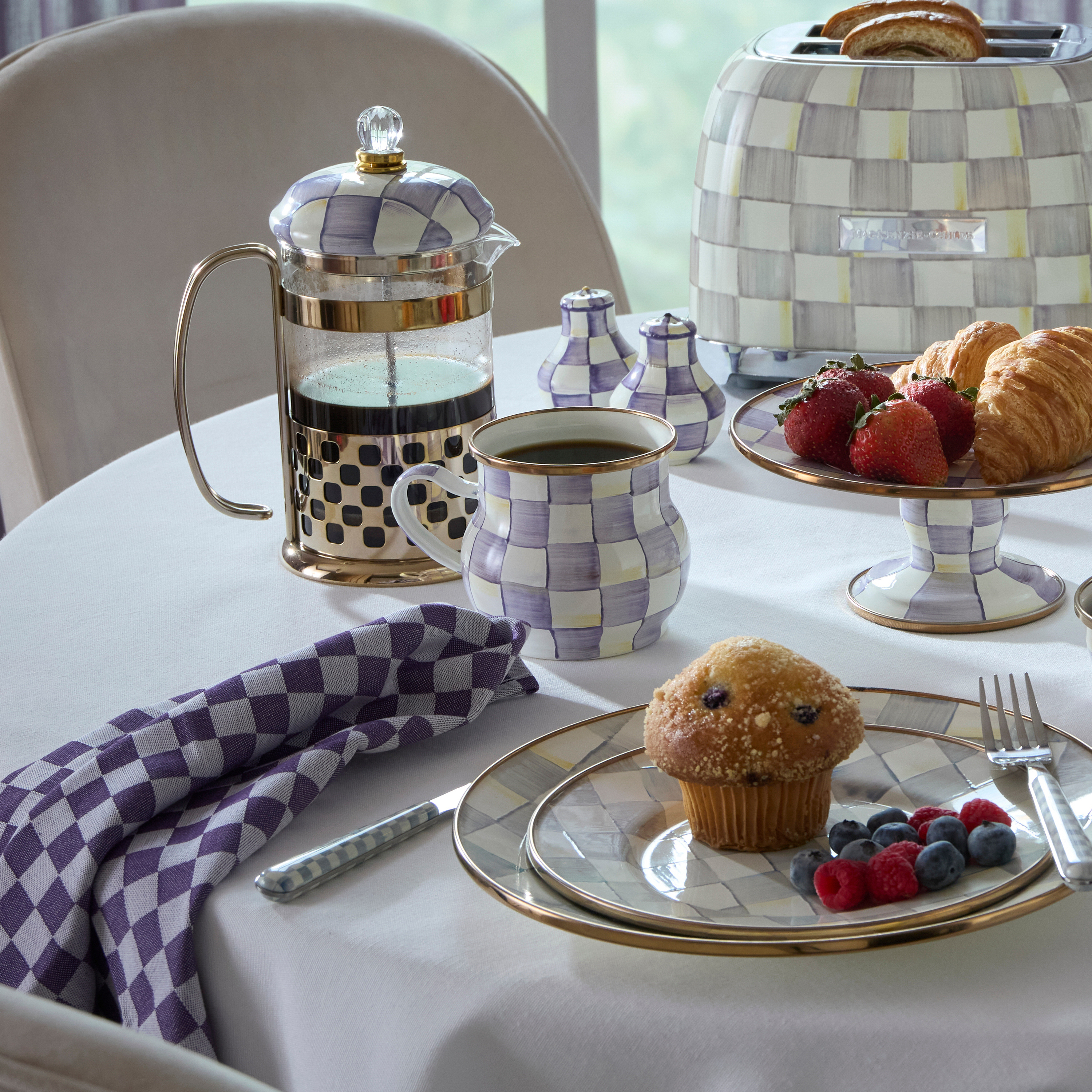 MacKenzie-Childs | Violet Check Mug