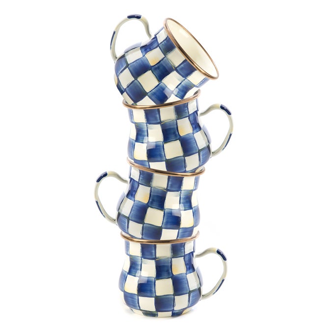 Royal Check Mugs, Set of 4 image number 0