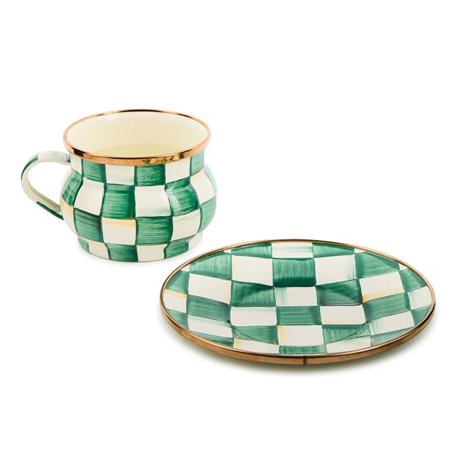 Emerald Check Teacup image number 3