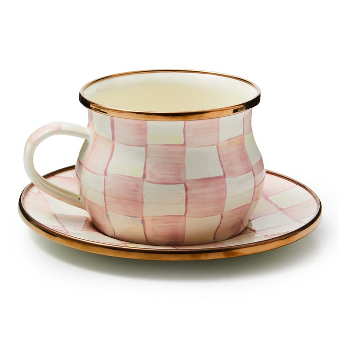【タグ付き】rosyMonster tea party check tops MacKenzie-Childs | Rosy Check Teacup