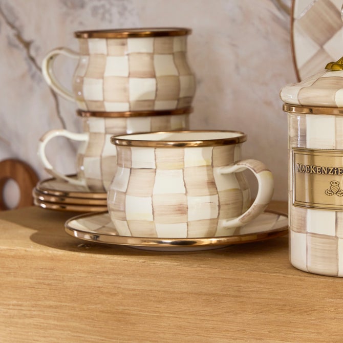 Mocha Check Teacup image number 1