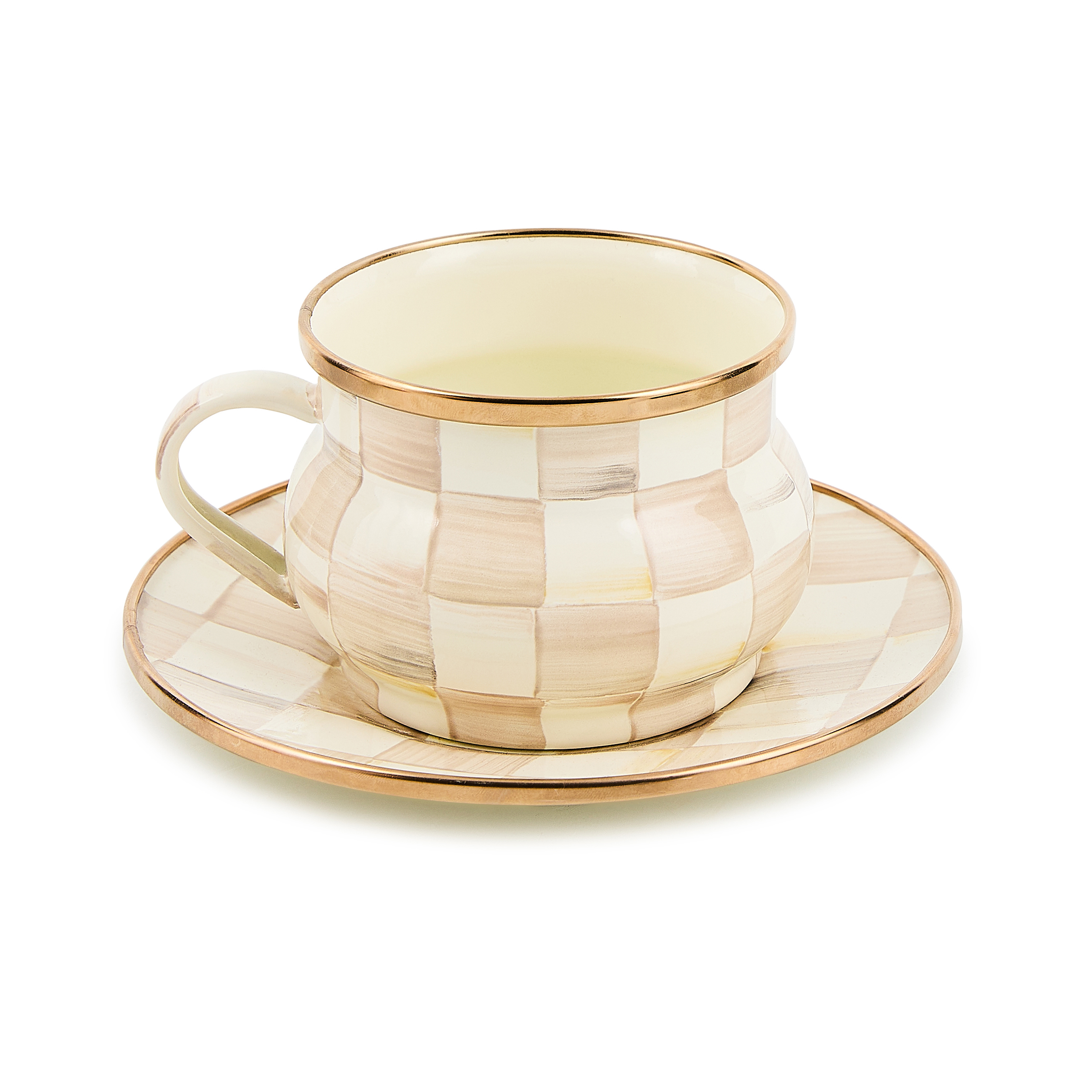 MacKenzie-Childs Mocha Check Teacup - Thumbnail 5